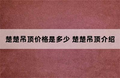 楚楚吊顶价格是多少 楚楚吊顶介绍